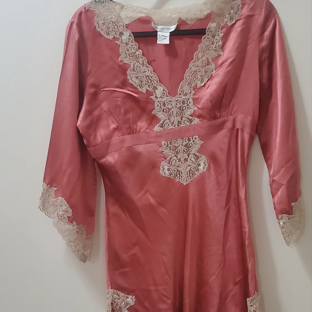 Newport News Silk lace trim empire top - Picture 1 of 5